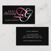 Elegantes Dog Grooming Business Card Monogramm Visitenkarte (Vorne/Hinten)