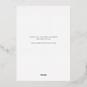 Elegantes Dome Shape Foto Save the Date Real Gold Folieneinladung (Rückseite)