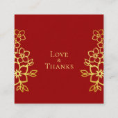 Elegantes doppeltes Glück Chinesische Hochzeit dan Begleitkarte (Rückseite)