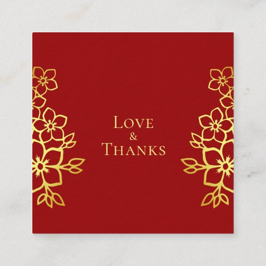 Elegantes doppeltes Glück Chinesische Hochzeit dan Begleitkarte (Rückseite)