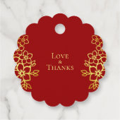 Elegantes doppeltes Glück Chinesische Hochzeit mit Geschenkanhänger (Rückseite)