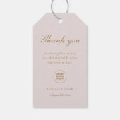 Elegantes doppeltes Glück pink Moderne Vielen Dank Geschenkanhänger (Rückseite)