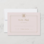 Elegantes doppeltes Glück Rosa Modernes Chinesisch RSVP Karte (Vorderseite)