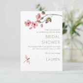 Elegantes Dragonfly Blossom Brautparty Vielen Dank Karte (Stehend Vorderseite)