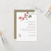 Elegantes Dragonfly Blossom Brautparty Vielen Dank Karte (Vorderseite/Rückseite Beispiel)