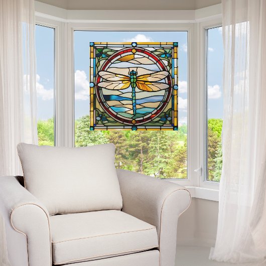 Elegantes Dragonfly-Imitat aus festem Glas Fensteraufkleber