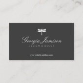 Elegantes Dragonfly-Logo auf Dunkelgrau Visitenkarte (Vorderseite)