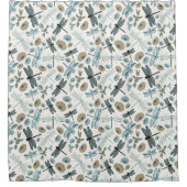 Elegantes Dragonfly-Muster Duschvorhang (Vorderseite)