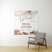 Elegantes Dreamy Orange Ink Brautparty Willkommen Wandteppich (Beispiel)