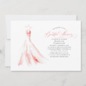 Elegantes Dreamy Pink Wedding Dress Brautparty Einladung (Vorderseite)