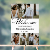 elegantes Drehbuch 4 Fotos stilvoller Hochzeitsemp Acrylschild (Neutral)