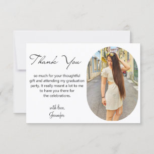 elegantes Drehbuch Abschluss Bogen Foto Dankeskarte