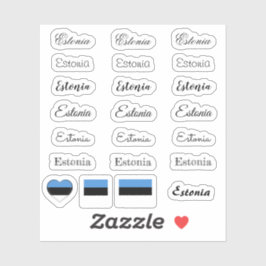 Elegantes Drehbuch Estland & Estnische Flagge /Nam Aufkleber