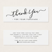 Elegantes Drehbuch Geschäft danke einfügen Karte (Vorne & Hinten)