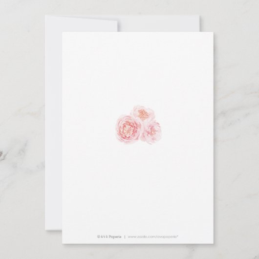 Elegantes Drehbuch Gold & Blütenblüte Quinceanera Einladung (Rückseite)