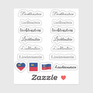 Elegantes Drehbuch Liechtenstein & Flag /name Set Aufkleber