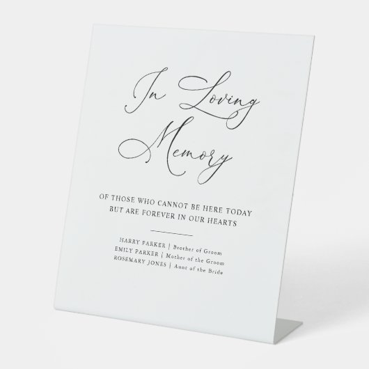 elegantes Drehbuch Schwarz-Weiß-Gedenkzeichen Sockelschild (Vorderseite)