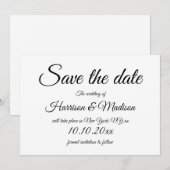 Elegantes Drehbuch Schwarz-Weiß Hochzeit Gerettet  Save The Date (Vorne/Hinten)