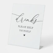 elegantes Drehbuch, Schwarzweiß-Getränkedosen-Zeic Sockelschild (Vorderseite)