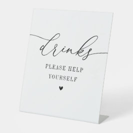 elegantes Drehbuch, Schwarzweiß-Getränkedosen-Zeic Sockelschild