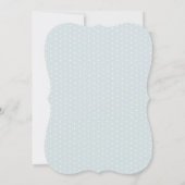 elegantes Drehbuch staubblaues blühendes Brautpart Einladung (Rückseite)