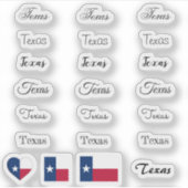 Elegantes Drehbuch Texas & Texas Flag USA /name Se Aufkleber (Vorderseite)