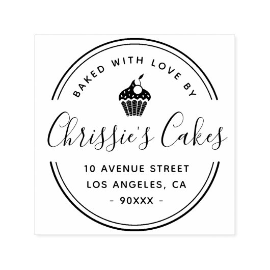 Elegantes Drehbuch- und Brotgeschäft Permastempel (Design)