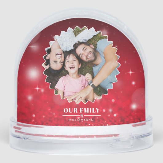 elegantes Drehbuch "Unsere Familie" maßgeschneider Schneekugeln (Rückseite)