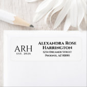 Elegantes dreibuchstabiges Monogramm als Rücksende (Insitu)