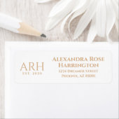Elegantes dreibuchstabiges Monogramm-Rücksendeadre (Insitu)