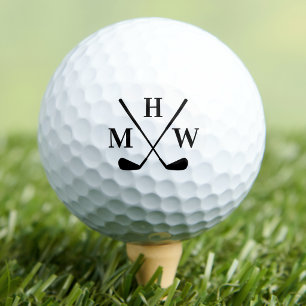 Elegantes dreifaches Initialen-Monogramm Golfball