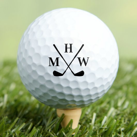 Elegantes dreifaches Initialen-Monogramm Golfball