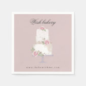 elegantes, dreistufiges Hochzeitstorte-Monogramm Serviette (Vorderseite)