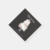 elegantes, dreistufiges Hochzeitstorte-Monogramm Serviette (Ecke)