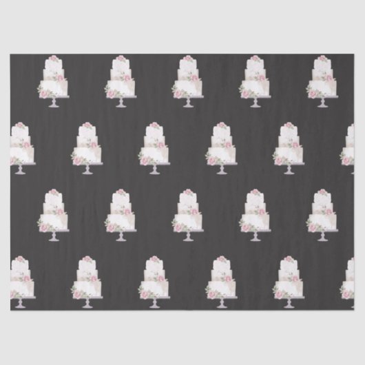 elegantes dreistufiges Kuchengebäck Seidenpapier (Vorderseite)