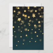 Elegantes Dress Gold Stars Glitzer Sweet 16 Party Einladung (Rückseite)