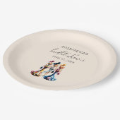 Elegantes Dressing Girls Brautparty Pappteller (Schrägansicht)