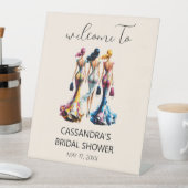 Elegantes Dressing Girls Willkommen Brautparty Sockelschild (In Situ)