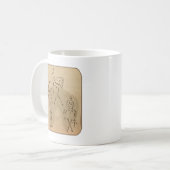 Elegantes Dressur Pferdedesign in Braun/Tan Kaffeetasse (Vorderseite Links)