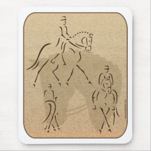 Elegantes Dressur Pferdedesign in Braun/Tan Mousepad