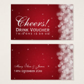 Elegantes Drink Voucher Party Sparkle Rot (Vorne & Hinten)