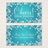 Elegantes Drink Voucher Party Winter Sparkle (Vorne & Hinten)