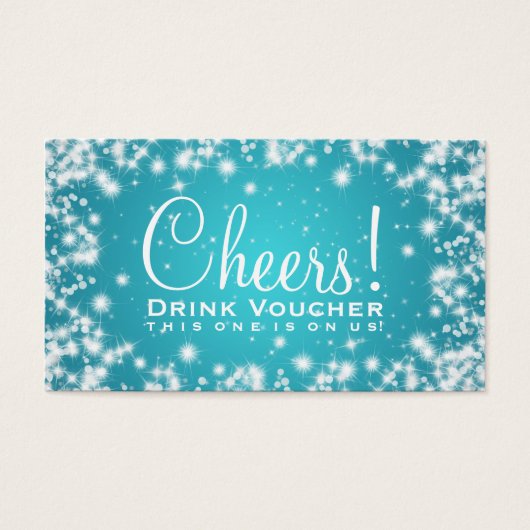 Elegantes Drink Voucher Party Winter Sparkle (Vorderseite)