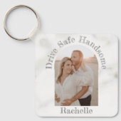 Elegantes Drive Safe-Geschenk für das Foto eines F Schlüsselanhänger (Vorderseite)
