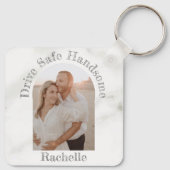 Elegantes Drive Safe-Geschenk für das Foto eines F Schlüsselanhänger (Rückseite)