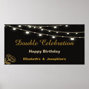 Elegantes Dual Birthday Soiree Poster