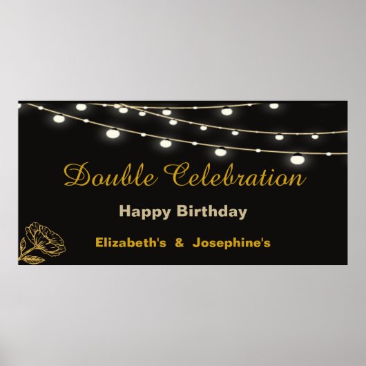 Elegantes Dual Birthday Soiree Poster (Vorne)