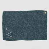 Elegantes, dunkelblau Vintages Blumendesign Golfhandtuch (Horizontal)