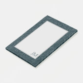 Elegantes, dunkelblau Vintages Blumendesign Post-it Klebezettel (angewinkelt)