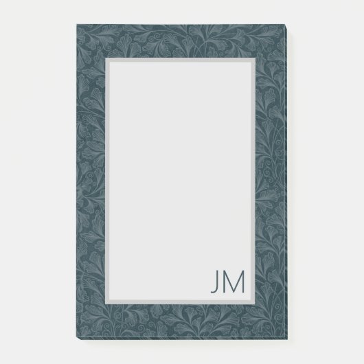 Elegantes, dunkelblau Vintages Blumendesign Post-it Klebezettel (Vorderseite)